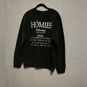 Ring of Fire Homies Definition Graphic Sweatshirt Black Large Urban Streetwear